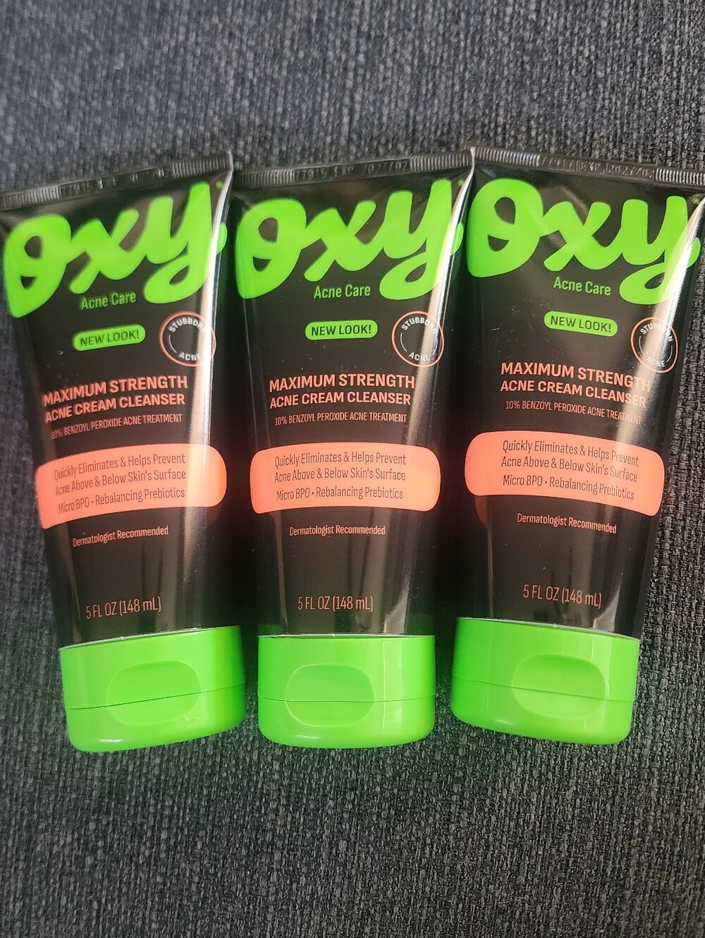 3 Pack Maximum Strength Acne Cream Cleanser - Black with Green Cap